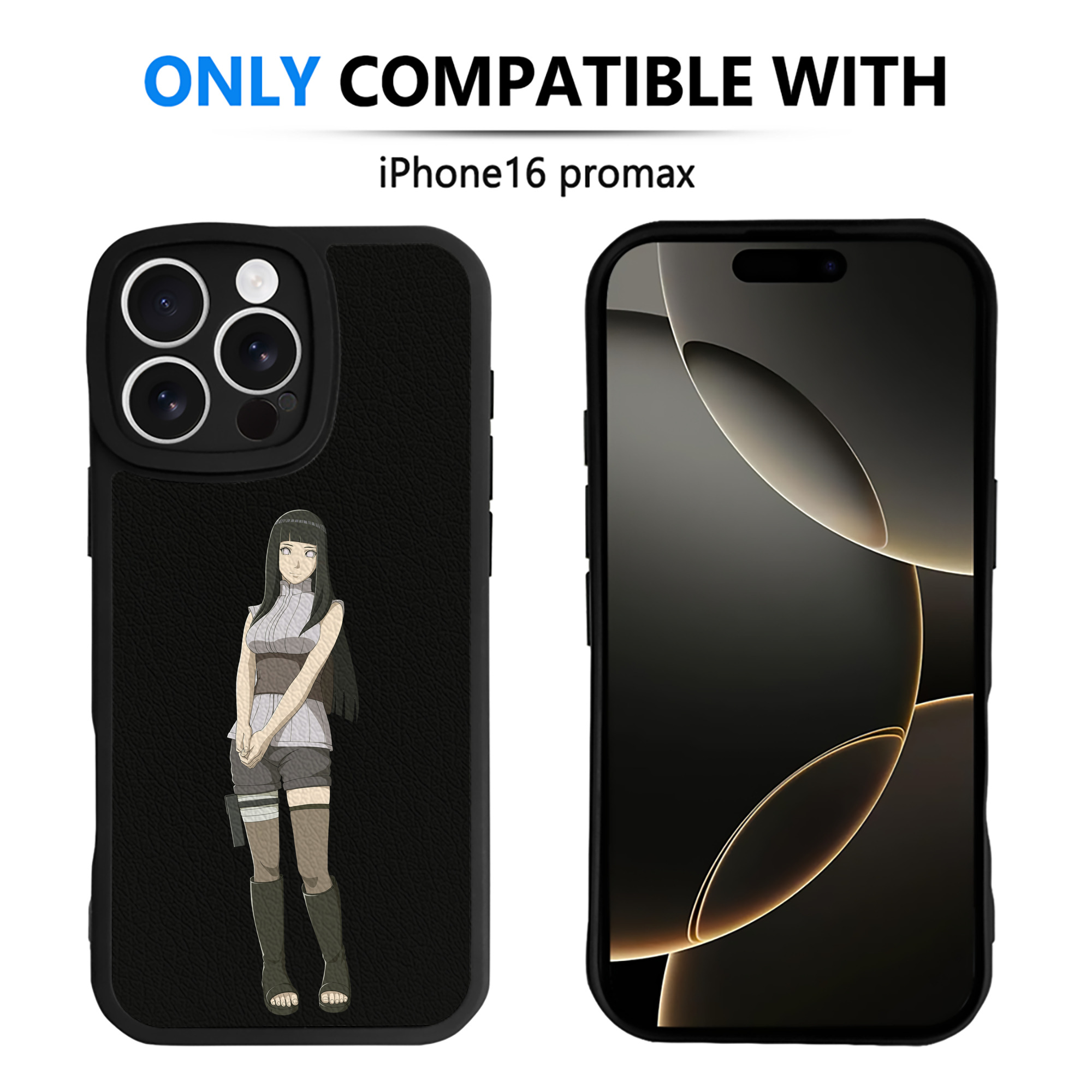 （画像用） NARUTO -ナルト- 日向ヒナタ Hyūga Hinata 【iPhone 16シリーズ対応】シリコンスマホケース（レザー調） 材質：シリコン